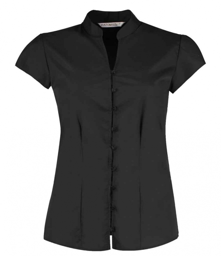 Kustom Kit K727 Ladies Cap Sleeve V Neck Tailored Continental Blouse